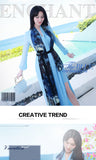 AOOKDRESS summer dress new style elegant temperament sexy fork holiday long skirt long-sleeved chiffon dress 1909