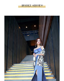 AOOKDRESS summer dress new celebrity style sexy sling thin solid color side open fork chiffon dress long skirt