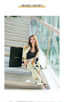 Aookdress spring and summer new professional women's pants suit fashion ol printing thin Blazer coat Long Pants