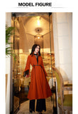 AOOKDRESS autumn and winter wear new ladies style temperament trumpet sleeve cardigan hit color mid-length woolen coat jacket women