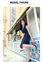 AOOKDRESS spring/summer dress new commuter temperament sexy bag hip sleeveless bottomless vest skirt OL grid dress