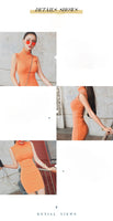 AOOKDRESS autumn new sexy slim candy color high neck sleeveless bag hip dress bottoming sweater women