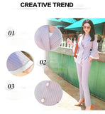 AOOKDRESS summer new professional women's pants suit Korean commuter temperament OL striped small suit was thin and long pants women