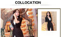 AOOKDRESS spring/summer dress new commuter temperament show slim slim asymmetrical low-breasted V-neck medium-length windshield jacket tide girl