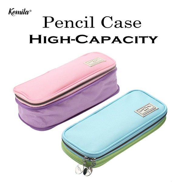 kemila Zipper Pencil Case Beautiful Canvas Pencil Pouch Cute Pattern Kid multiwall Pen Pouch Pen Bag School Supplies