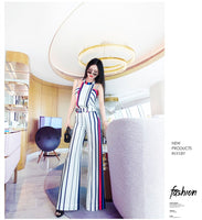 new summer office lady Fashion casual brand female women girls skinny sleeveless striped suits sets clothing