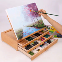 Wooden Easel for Painting Caballete Pintura Drawing Sketch Easel Laptop Drawer Desktop Box Easel Art Supplies for Artist