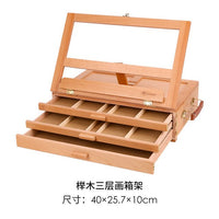 Beech Drawer Wood Stand Easel Set Desk Oil Paint Box Sketch Colored Pencils Storage Box Drawing Bracket Sketching Art Board