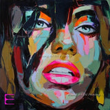 Nielly Francoise Art Work Hand-painted Oil Wall Moonlight Face Art Women Home Decoration Modern Abstract Oil Painting on Canvas