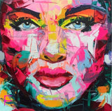 Nielly Francoise Art Work Hand-painted Oil Wall Moonlight Face Art Women Home Decoration Modern Abstract Oil Painting on Canvas