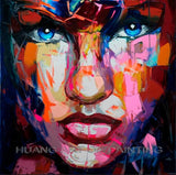 Nielly Francoise Art Work Hand-painted Oil Wall Moonlight Face Art Women Home Decoration Modern Abstract Oil Painting on Canvas