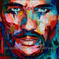 Nielly Francoise Art Work Hand-painted Oil Wall Moonlight Face Art Women Home Decoration Modern Abstract Oil Painting on Canvas