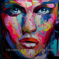 Nielly Francoise Art Work Hand-painted Oil Wall Moonlight Face Art Women Home Decoration Modern Abstract Oil Painting on Canvas