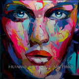 Nielly Francoise Art Work Hand-painted Oil Wall Moonlight Face Art Women Home Decoration Modern Abstract Oil Painting on Canvas