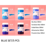 5 pcs 300ml / bottle acrylic paint wall painting DIY hand painted sketching tools 24 colors