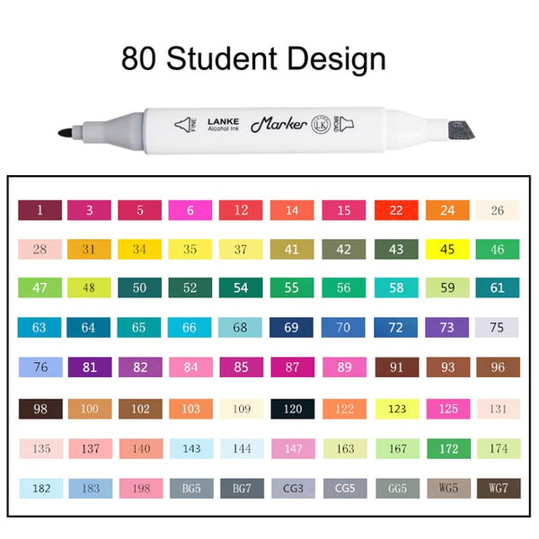 Manga Pen Markers Set 120/80/60 Colors Art Markers Set Dual Head Alcohol  Sketch Markers For School Art Supplies Design Marker