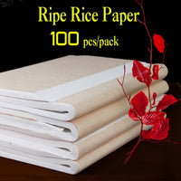 100Pcs/lot Rice Paper Ripe Xuan Paper Calligraphy Painting Creation Chinese Painting Paper Special Small Brush Writing Paper