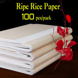 100Pcs/lot Rice Paper Ripe Xuan Paper Calligraphy Painting Creation Chinese Painting Paper Special Small Brush Writing Paper