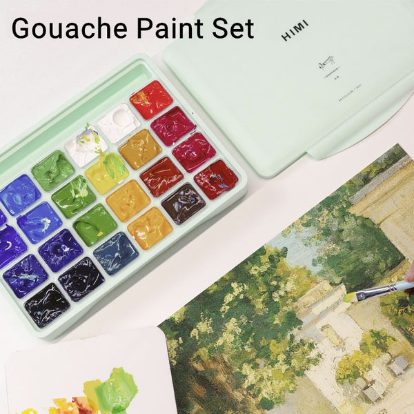 Gouache Paint Set 18 24 Colors Jelly Pigment Portable Design Capacity 30ml High-quality Art Supplies for Beginer
