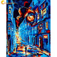 GATYZTORY Paint By Numbers For Adults Children HandPainted Street Scenic Oil Painting Home Decor Acrylic Painting