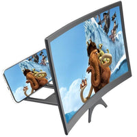 CASEIER 12inch Curved Screen Amplifier HD 3D Video Mobile Phone Magnifying Glass Stand Bracket Phone Foldable Holder Projector