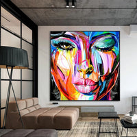 Francoise Nielly face oil painting wall art pictures portrait Impasto figure Palette Knife on Canvas quadros Caudros Decoration