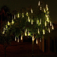Solar LED Meteor Shower Rain Lights Holiday String Lights Waterproof Garden Light 8 Tubes 144 Leds  Christmas Wedding Decoration