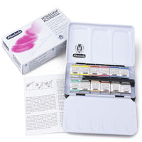 Schmincke 12 color Professional Painter Watercolor Solid Paints With DaVinci No.5 Paint Brush