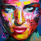 Nielly Francoise Art Work Hand-painted Oil Wall Moonlight Face Art Women Home Decoration Modern Abstract Oil Painting on Canvas