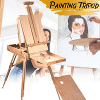 Portable Folding Durable French Easel Wooden Sketch Box Artist Painters Tripod  Painting Supplies Easels