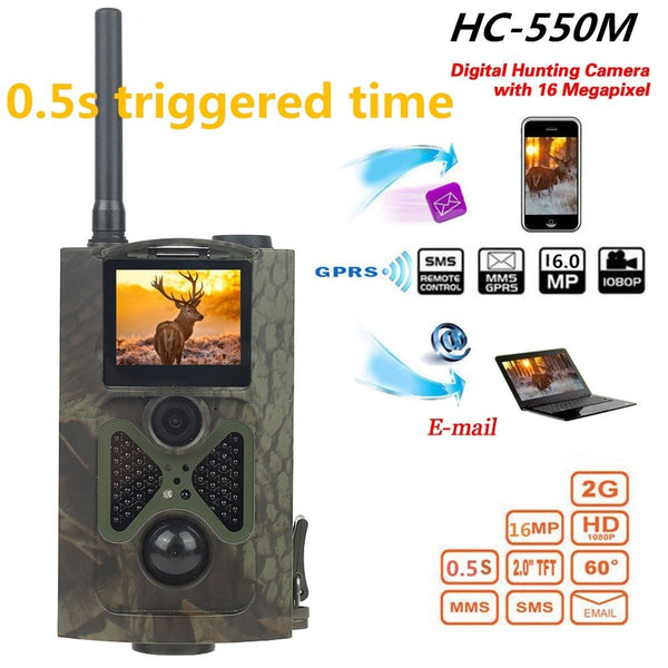 2G SMS SMTP Trail Camera Photo Traps Cellular Mobile Hunting Wildlife Cameras HC550M Wireless Surveillance Cams