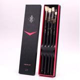 Miya Himi 10pcs Black Knight Artist Paint Brushes Set for Acrylic Oil Watercolor Face & Body Gouache Painting with Hog Hairs