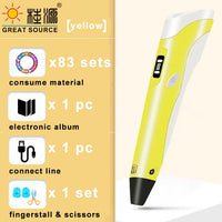 3D Printer Pen 3D Color Picker Pen 83 Sets Consume Material Electronic Photo Album Scissors and Fingerstall set(3PCS)