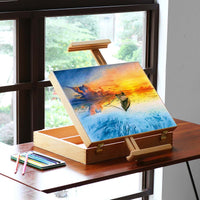 Multifunctional Desktop Pencil Case Laptop Box Wooden Easel Painting Hardware Accessories Painting Suitcase Art Supplies Artist