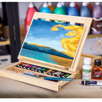 Beech Easel Painting Easel Artist Desk Easel Portable Miniature Desk Folding Easel Table Box Oil Paint Accessories Art Supplies