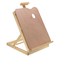 Wooden Easel H-Frame Stand Sketch Easel 53-63cm Adjustable Folding Tabletop for Artist Painting Drawing Easel Art Supplies