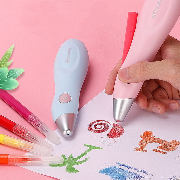 Painting Airbrush Electric Hand Drawn Pen Set Washable Color Spray Set Home School Supplies 12 Color Colored Art for Kids