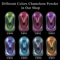 8 Packs Chameleon Pigment Powder Coating Acrylic Paint Dye for Cars Automotive Craft Nail