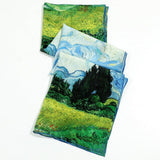 New Women Silk Scarf Hijab Scarf Oil Painitng Hair Scarfs Long Handkerchief muffler Foulard Van Gogh's Works