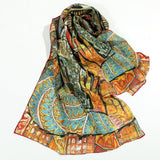 New Women Silk Scarf Hijab Scarf Oil Painitng Hair Scarfs Long Handkerchief muffler Foulard Van Gogh's Works