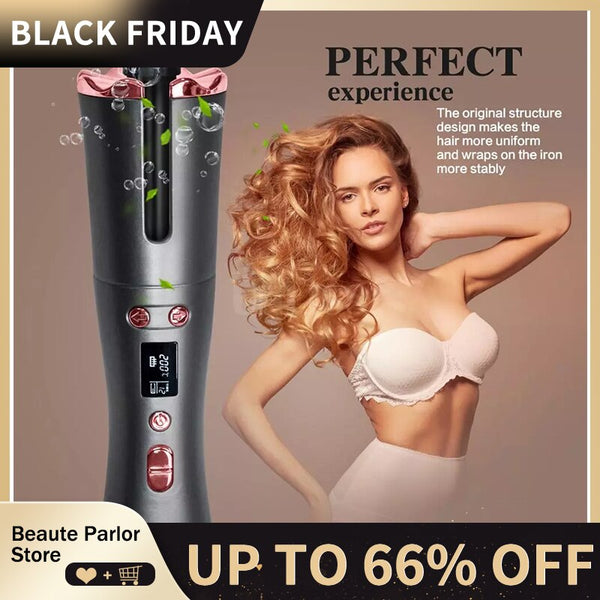 Internet star Unbound Cordless Auto Curler Rechargeable Hair Curler Iron Wireless Curling Iron Usb Charging Automatic Curler With Lcd Display